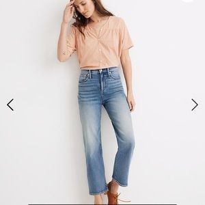 Madewell Slim Wide Leg Crop Jeans in Reggie Wash